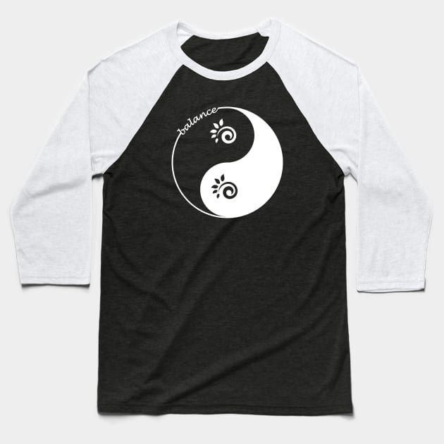 Yin Yang Balance Baseball T-Shirt by DeafCounseling 